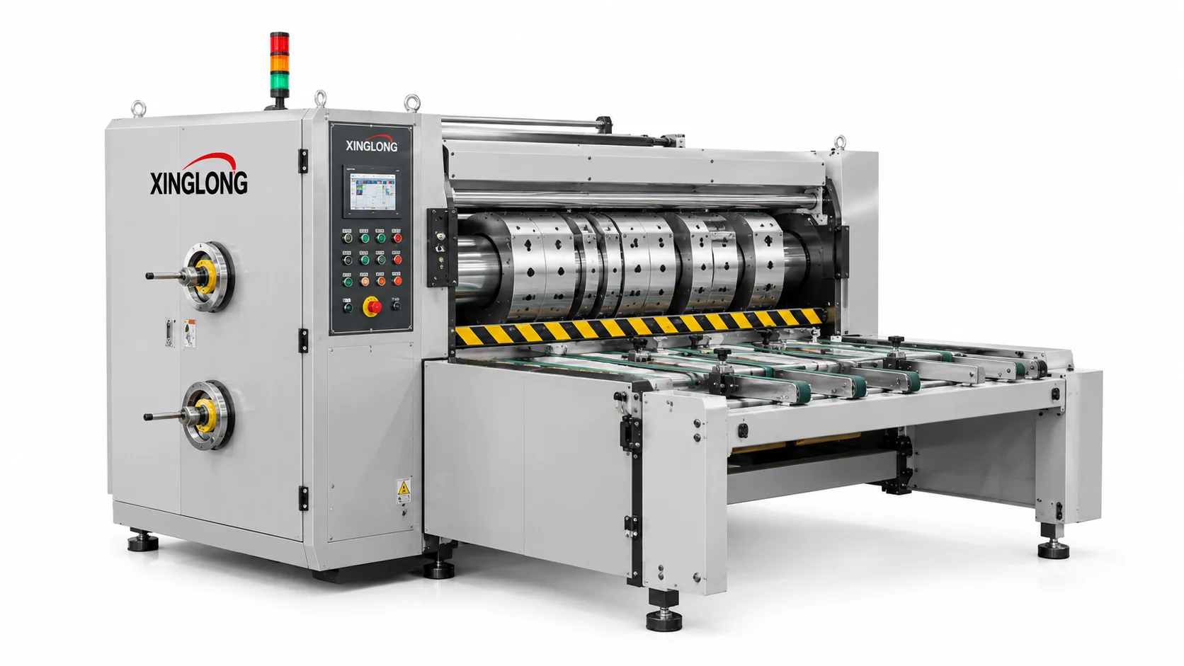 Rotary die cutter for corrugated cardboard